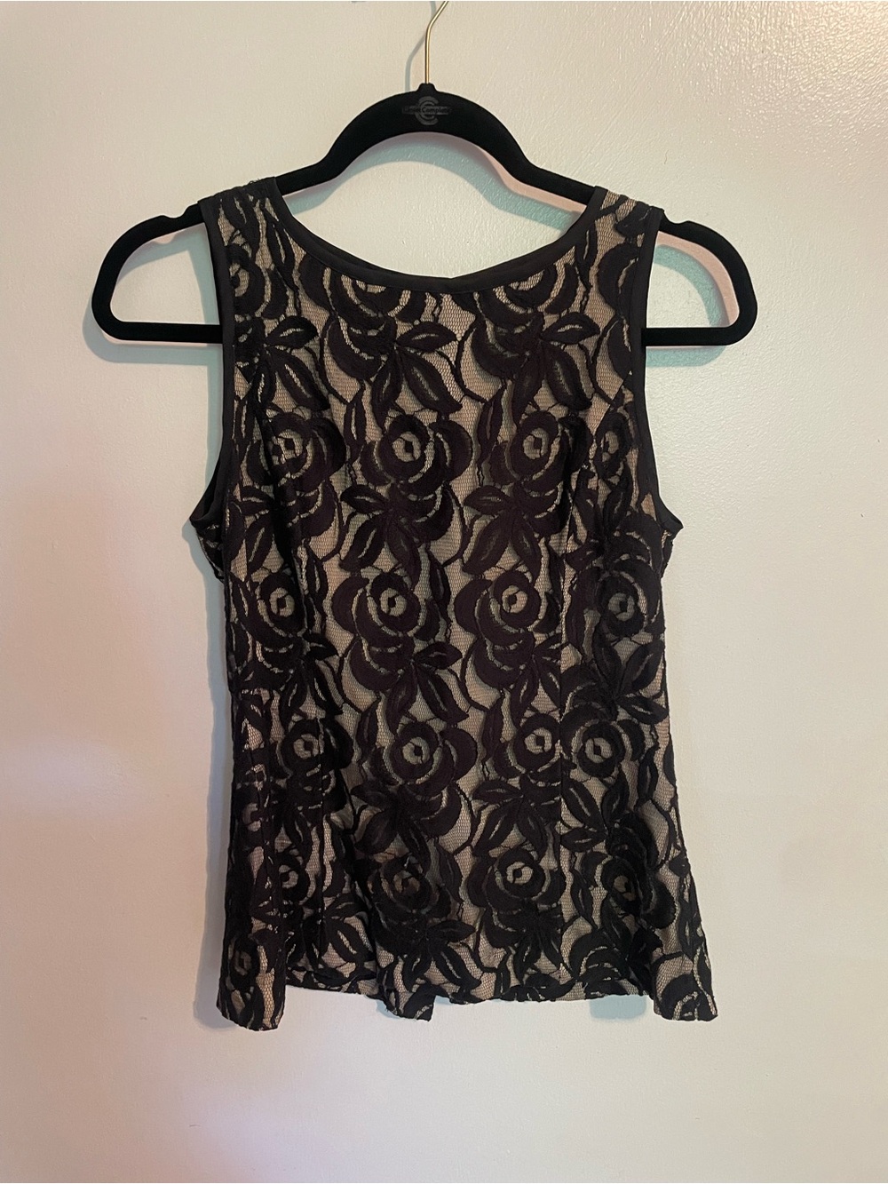 Banana Republic Black Lace Overlay Tank Top - Women's Elegant Sleeveless Top 2